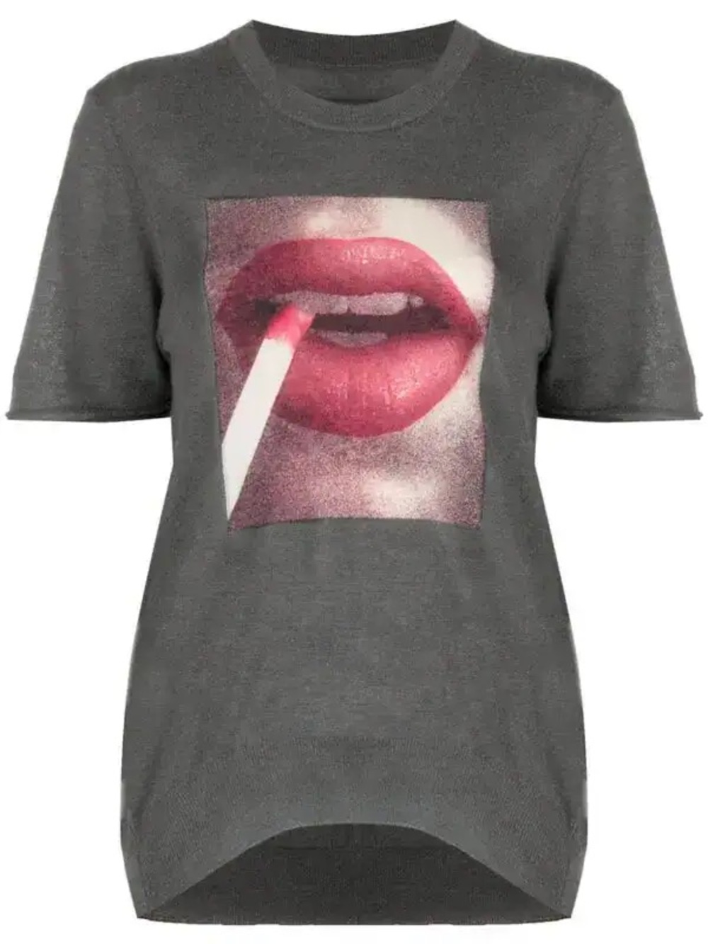 ZADIG & VOLTAIRE Graphic Black crew sweater with Red Lip Print
